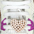 Gold Bling Pearl Heart Shoelace Charms