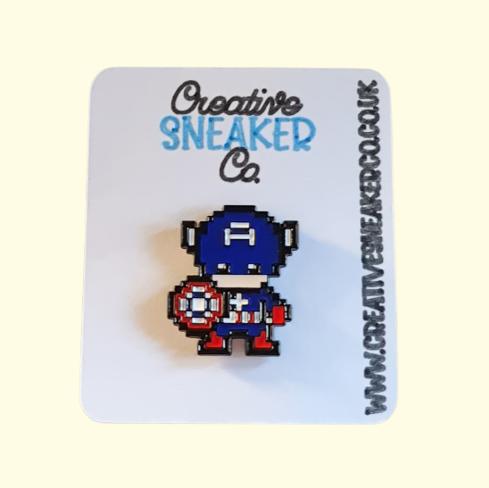 Marvel Captain America Blocks Pin Badge