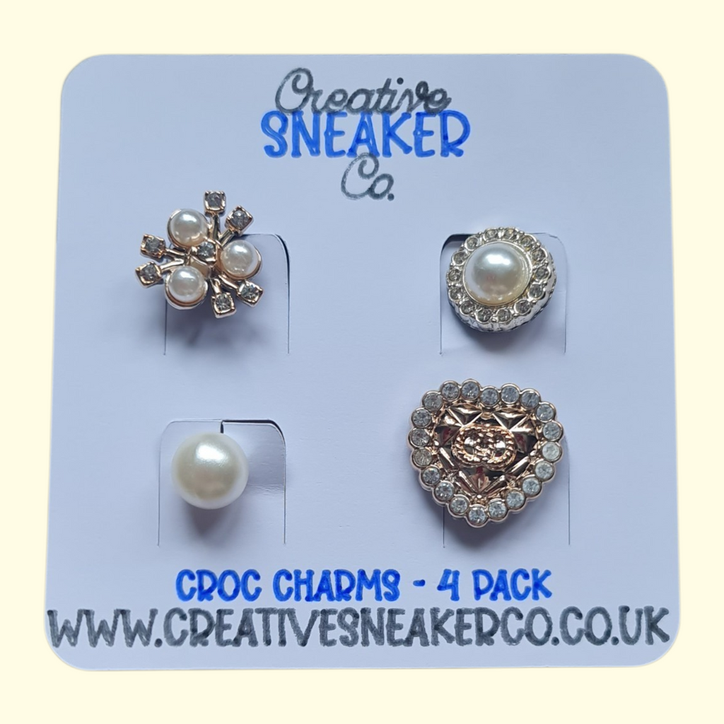 Gold Bling Starburst Crocs Charms x4