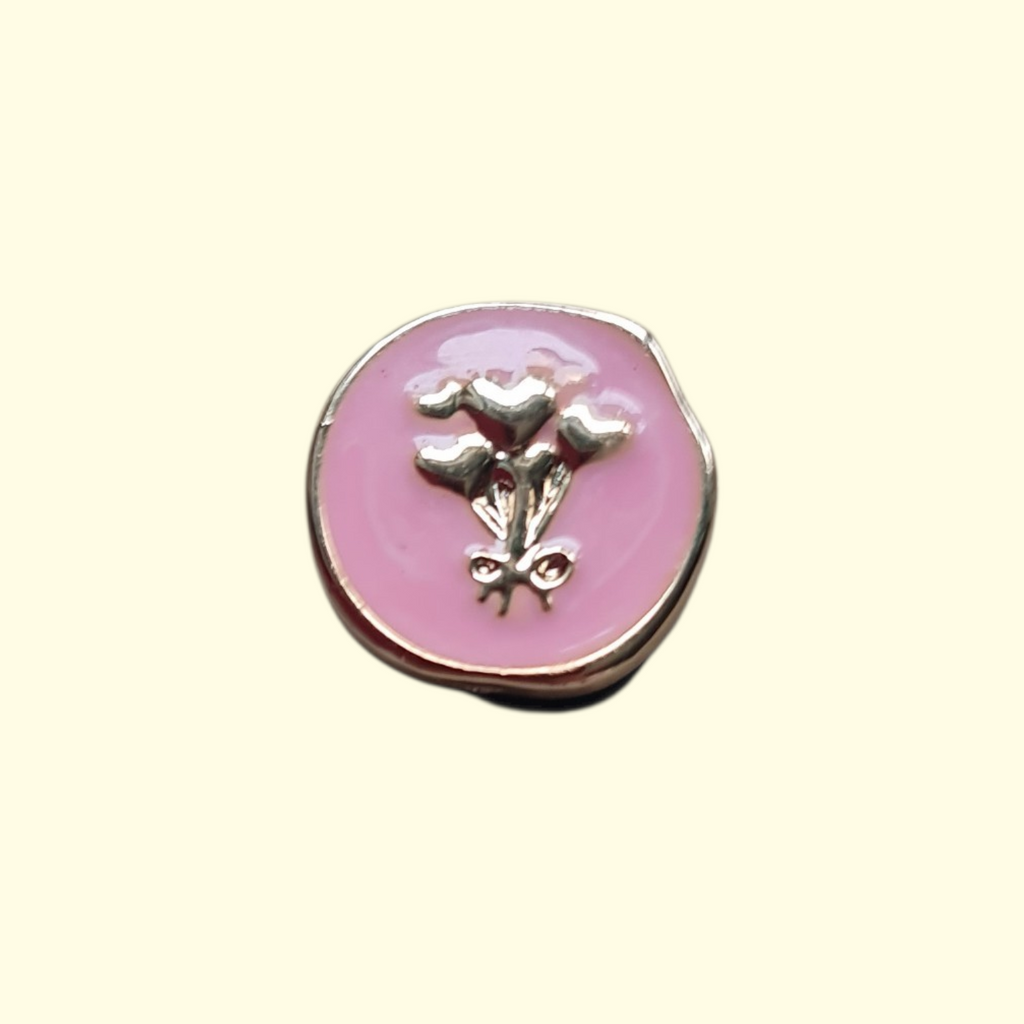 Pink Rose Bling Crocs Charms x4