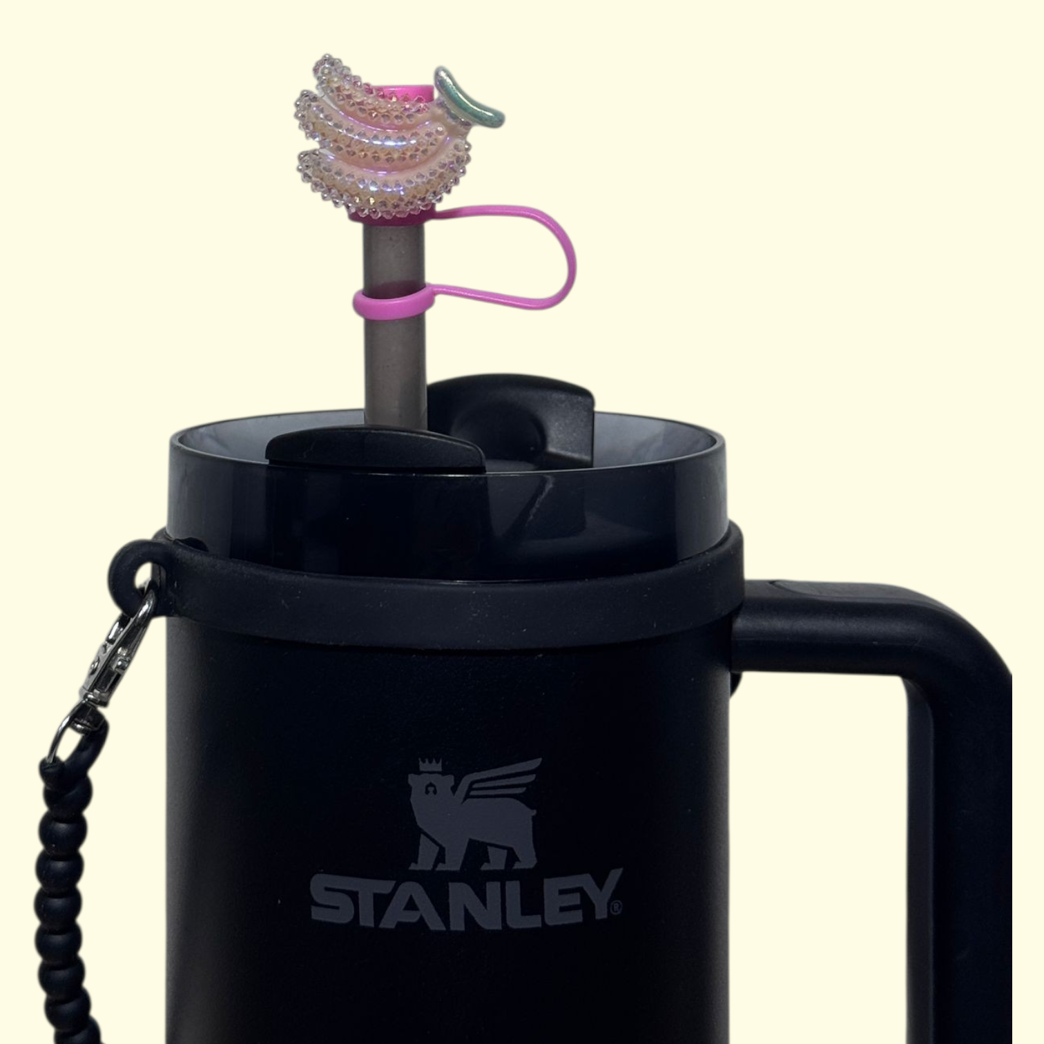 Pink Bling Bananas Straw Topper