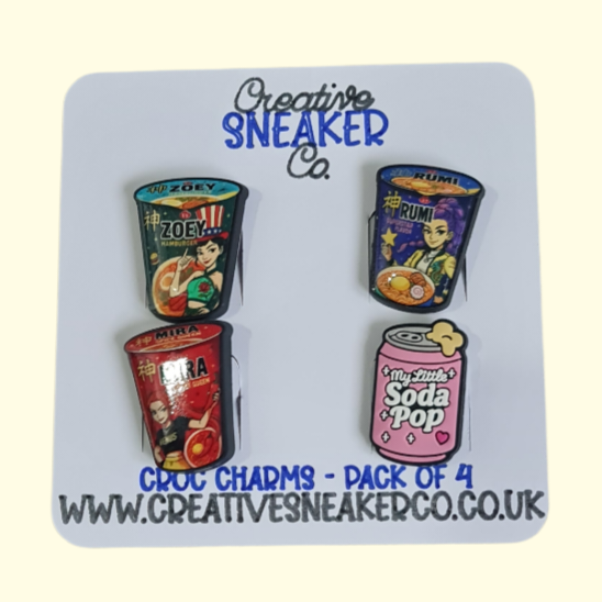 K-Pop Huntrix Noodles Crocs Charms 4 Pack