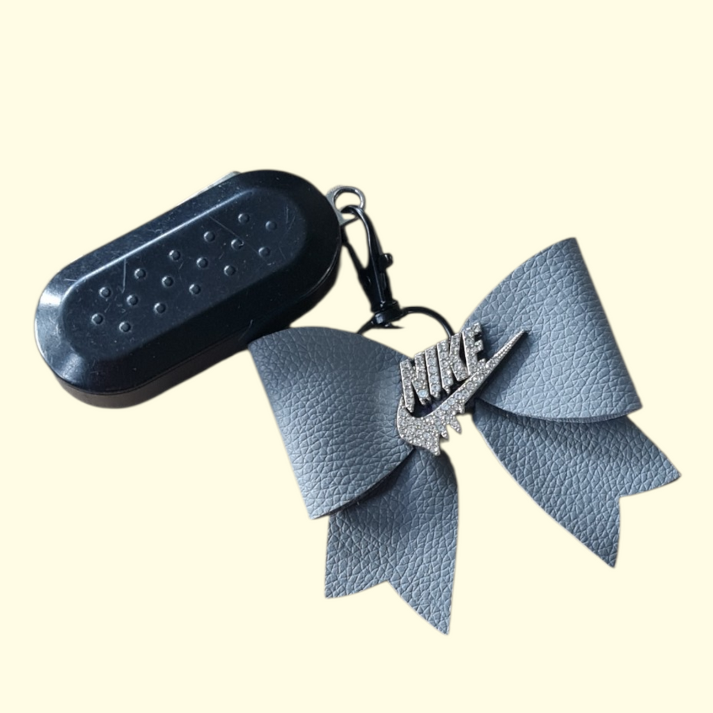 Grey Silver Nike Swoosh Bag Charm