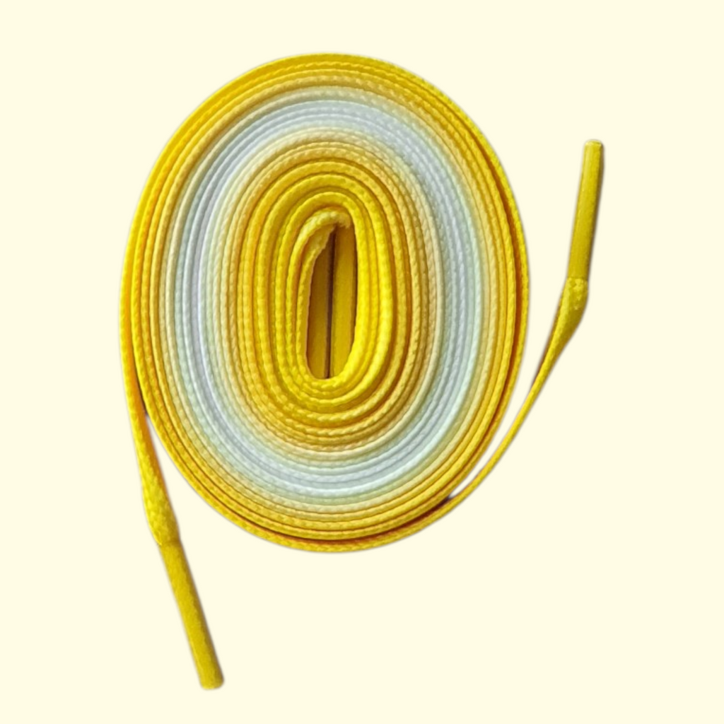 Tie Dye Fade Flat Shoelaces 120cm Yellow