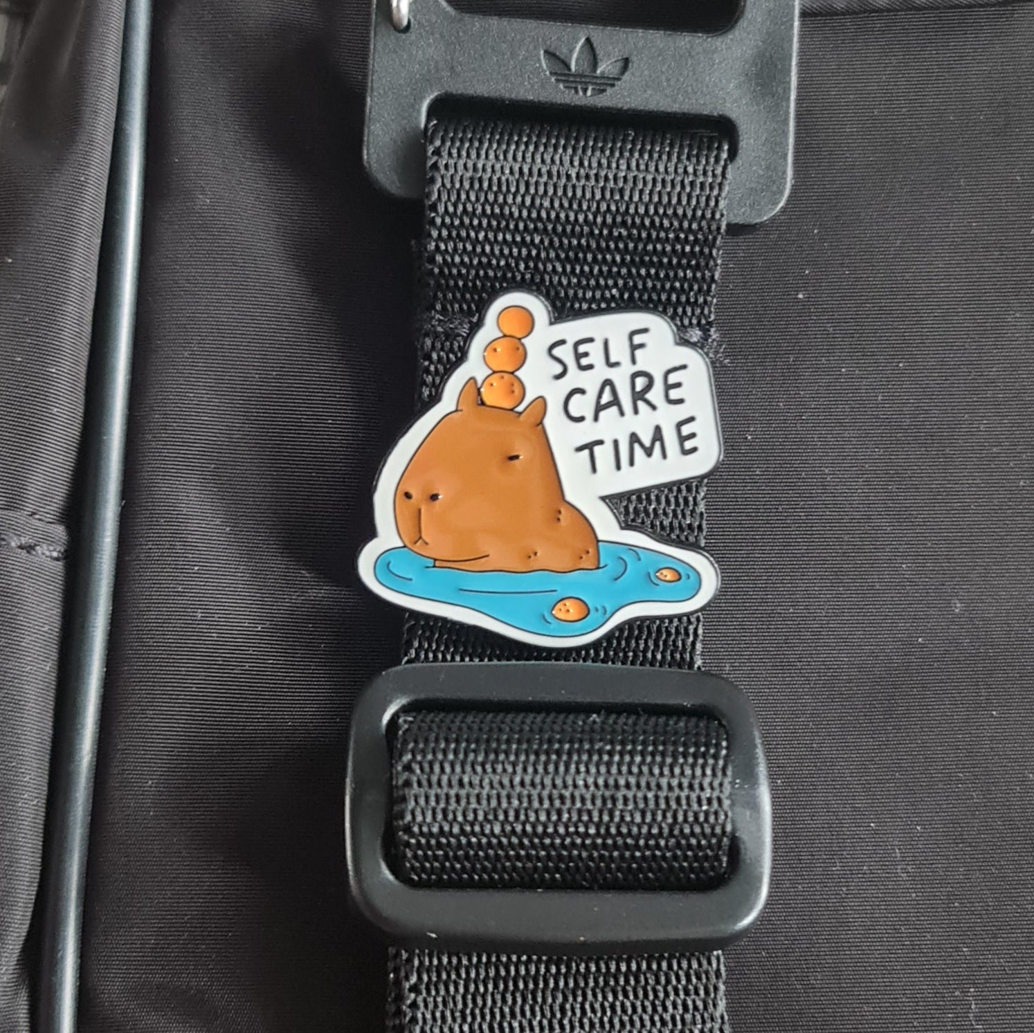 Capybara Self Care Pin Badge