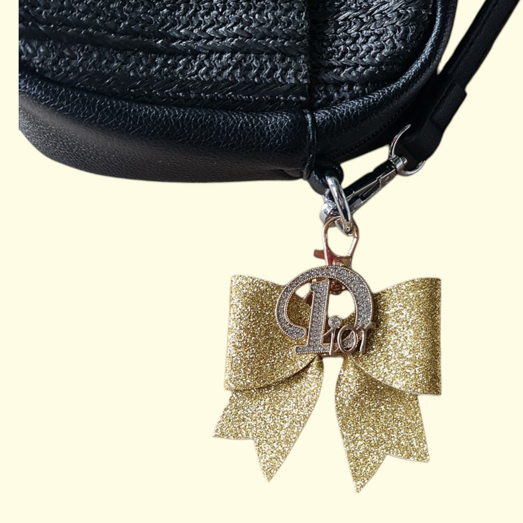 Gold Glitter Gold Dior Bag Charm