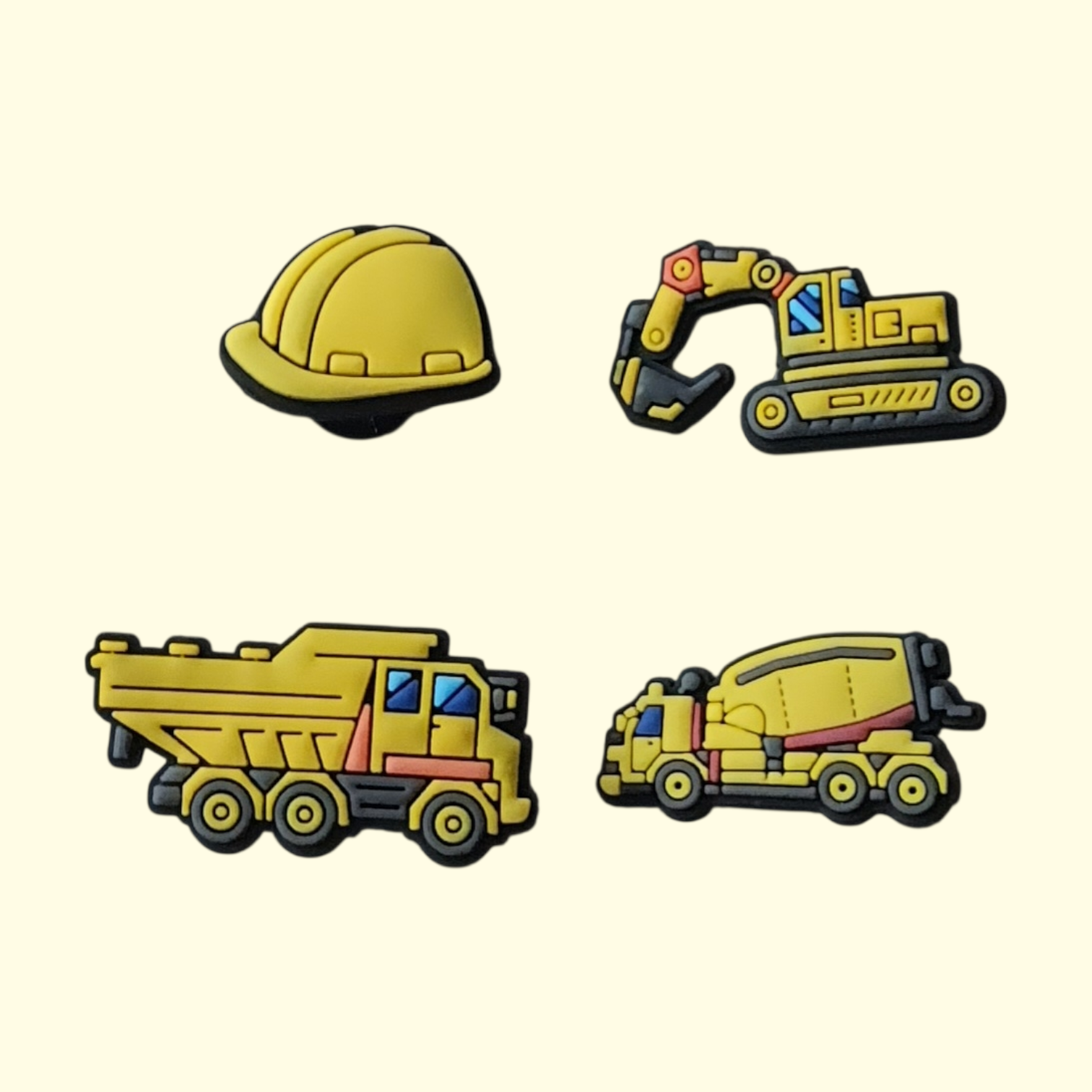 Construction Vehicles Crocs Charms x4