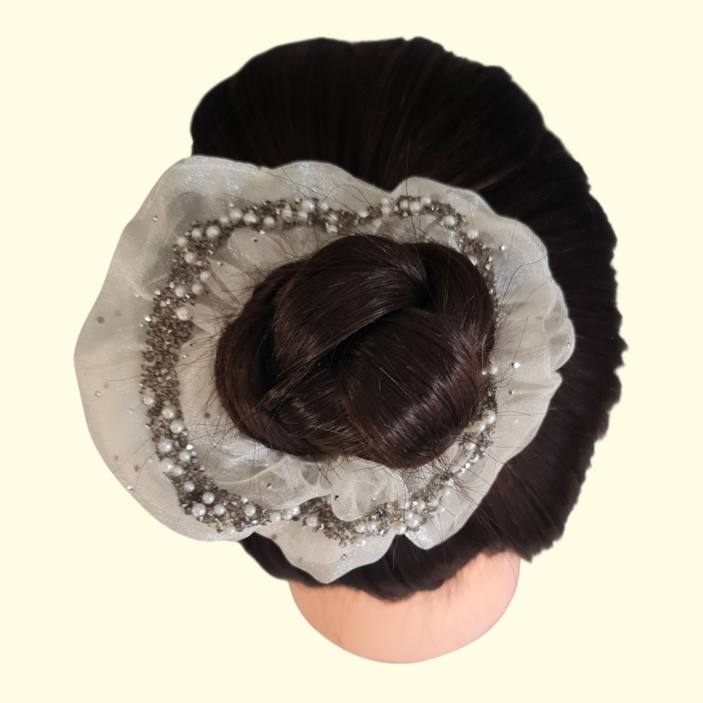 Bling Cream Hair Scrunchie