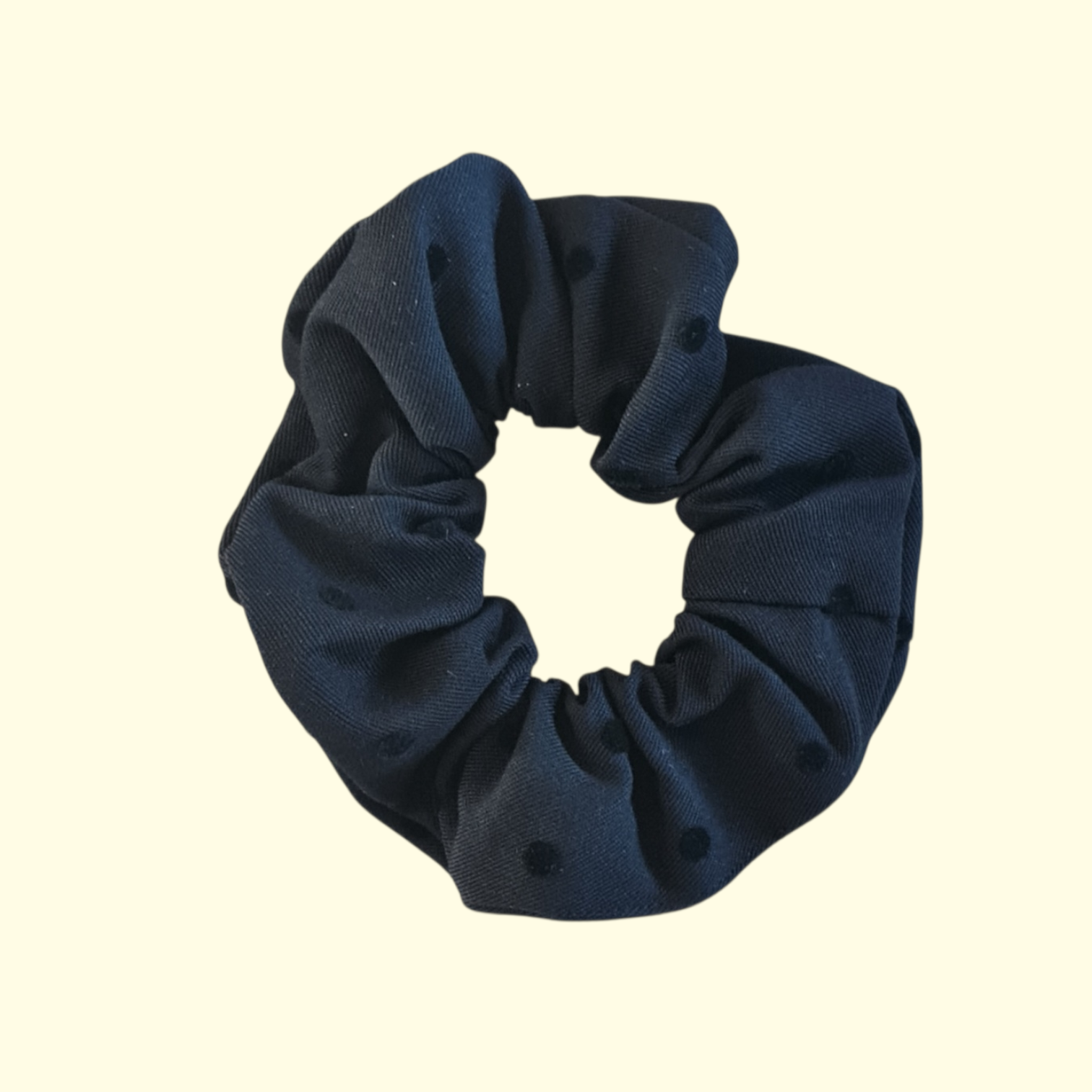 Black Spot Hair Scrunchie