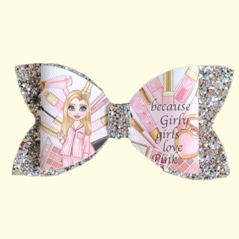 Girly Pink Blonde Standard Hair Bow