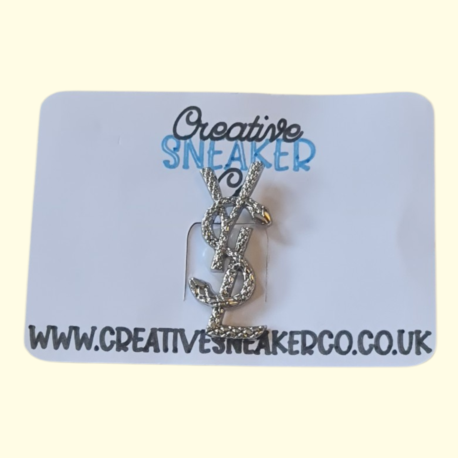 Silver Bling Designer YSL Crocs Charms x1