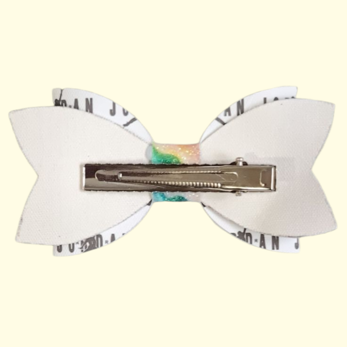 Jumpman Green Marble Glitter Hair Bow