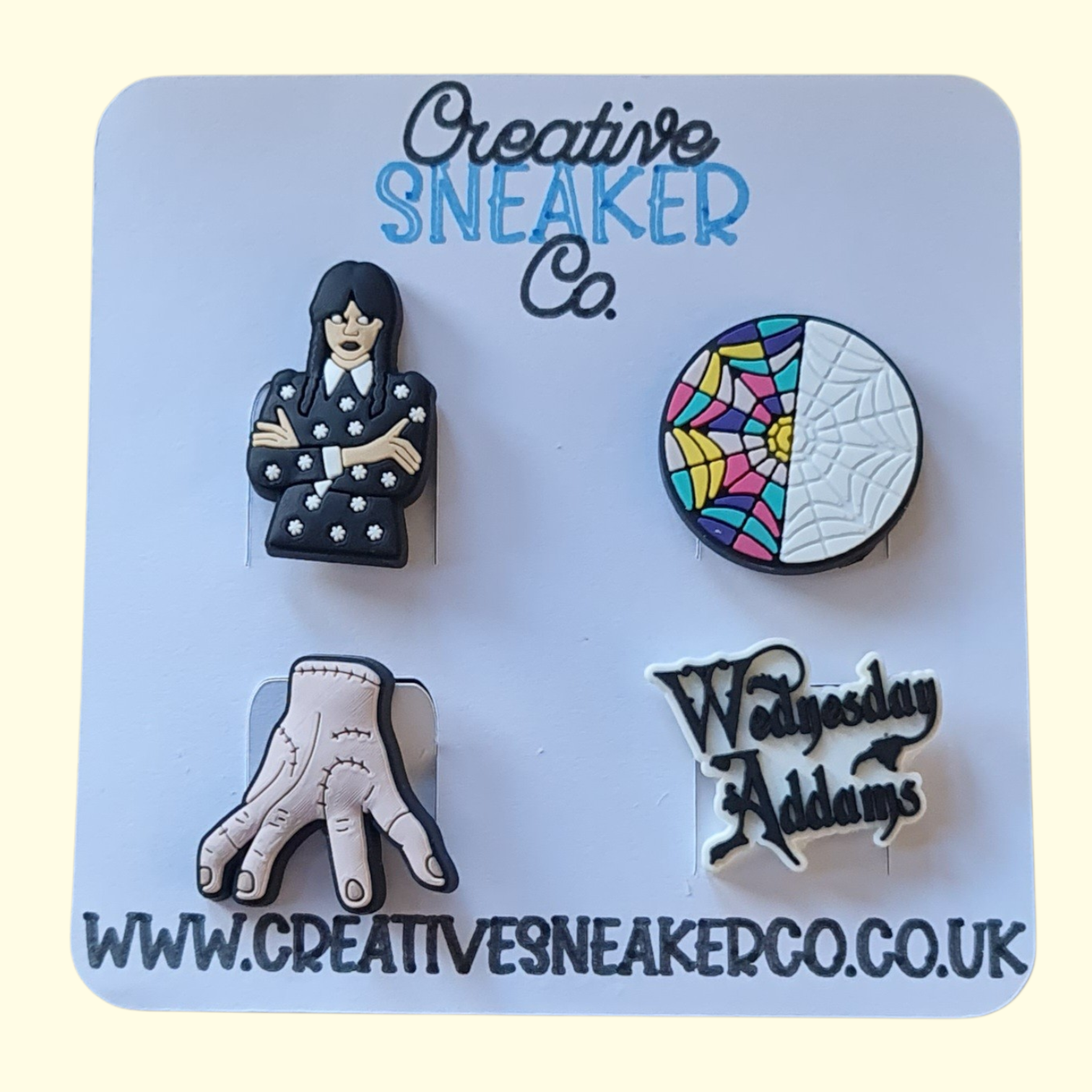 Wednesday Addams Crocs Charms x4