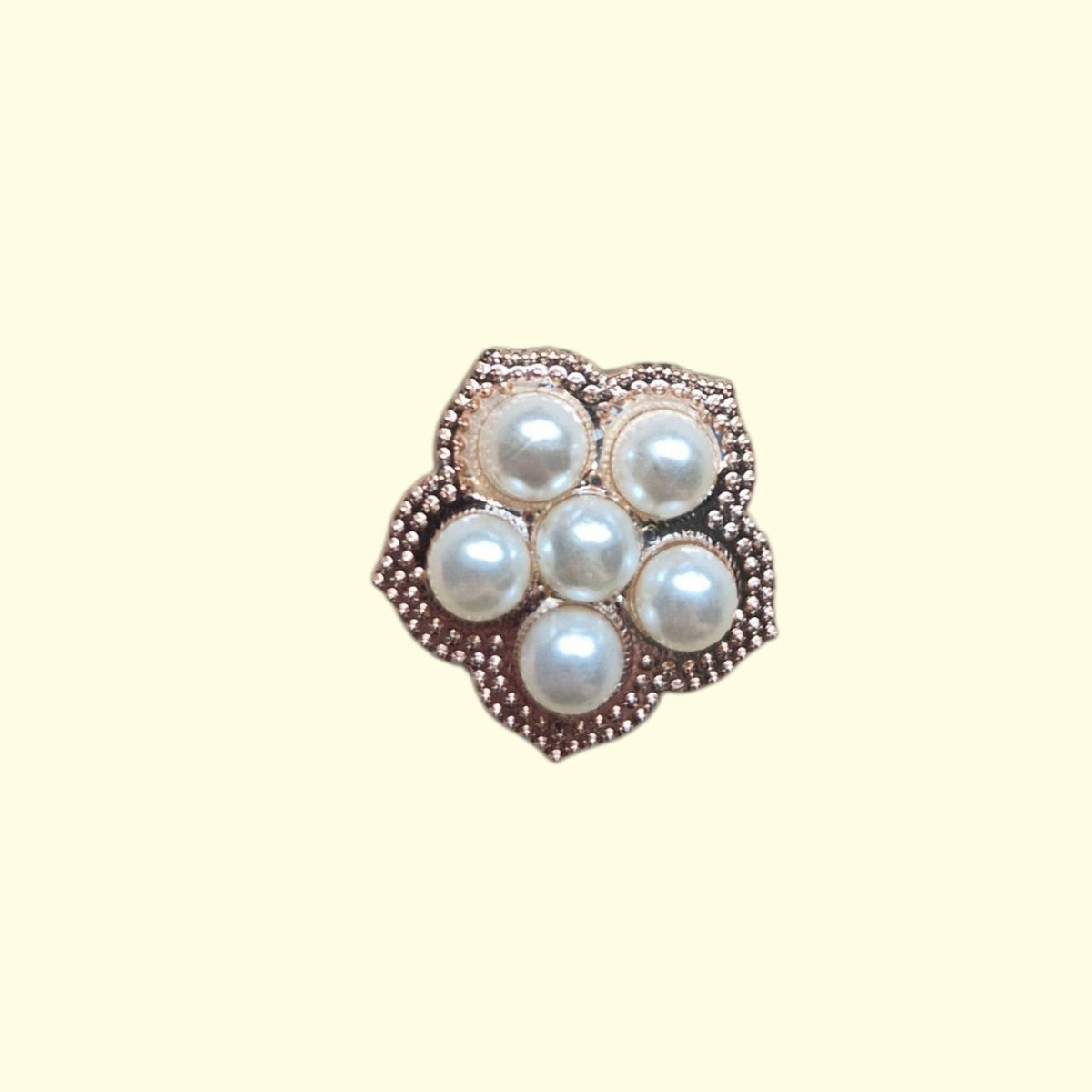 Gold Pearl Flower Crocs Charms x4