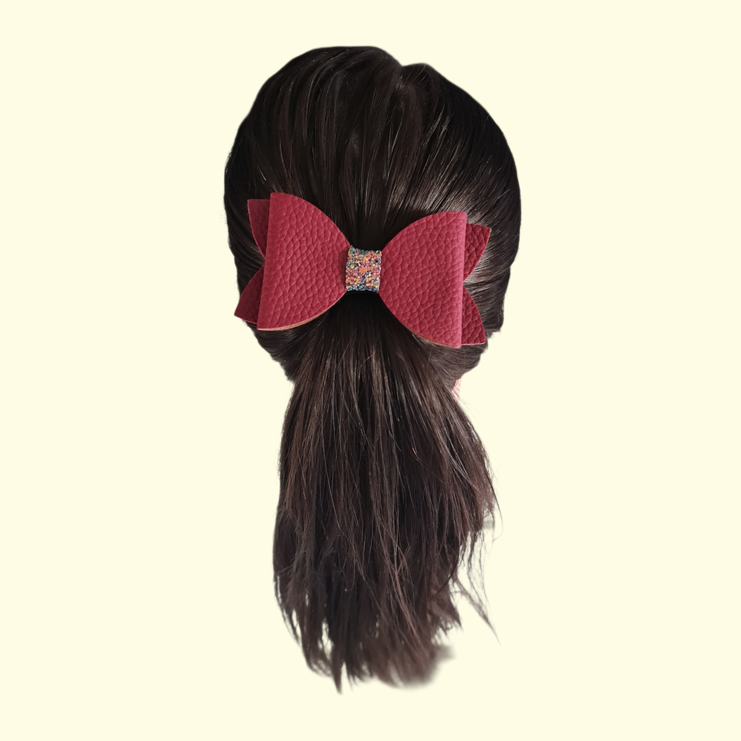 Wine Hair Bow