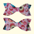 Donut Pink Hair Bow x2