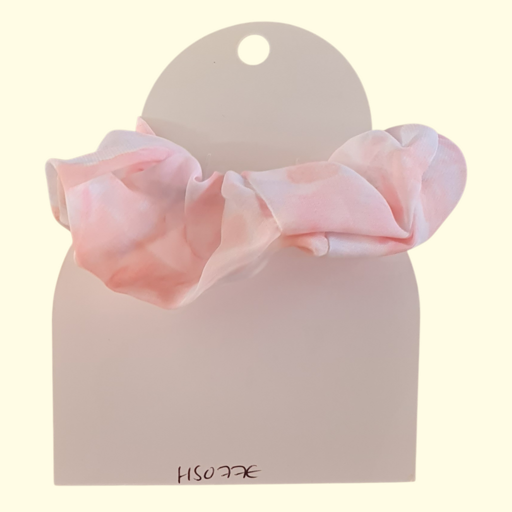 Puff Pink Print Hair Scrunchie