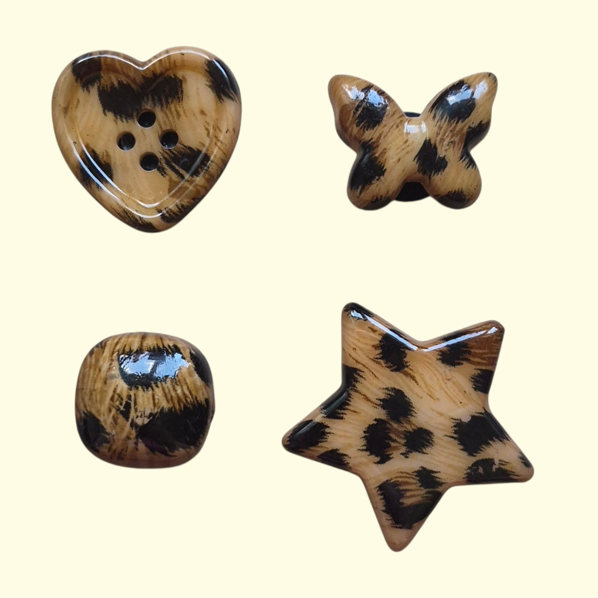 Leopard Print Star Bling Crocs Charms x4