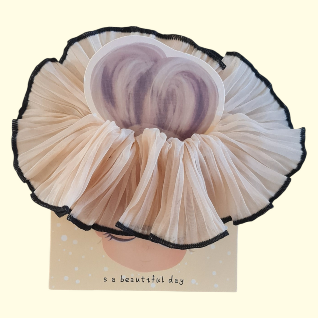 Large Frill Peach Hair Scrunchie