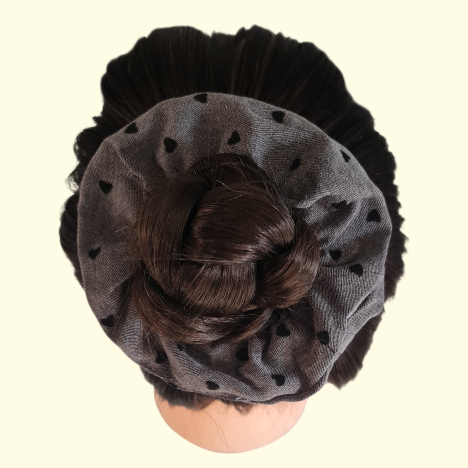 Grey Heart Hair Scrunchie