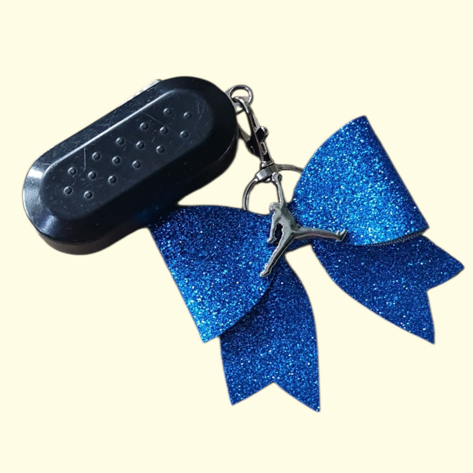 Navy Glitter Silver Jumpman Bag Charm