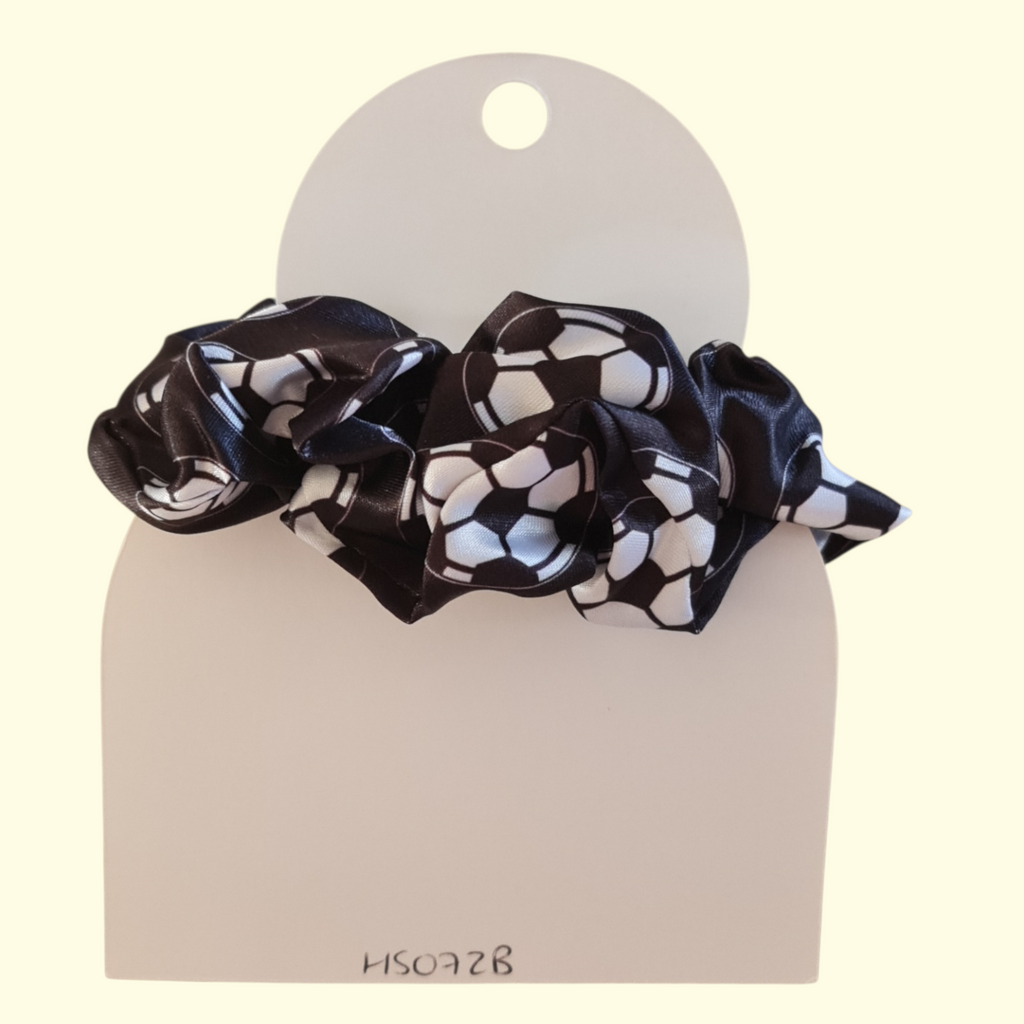 Football Black Hair Scrunchie