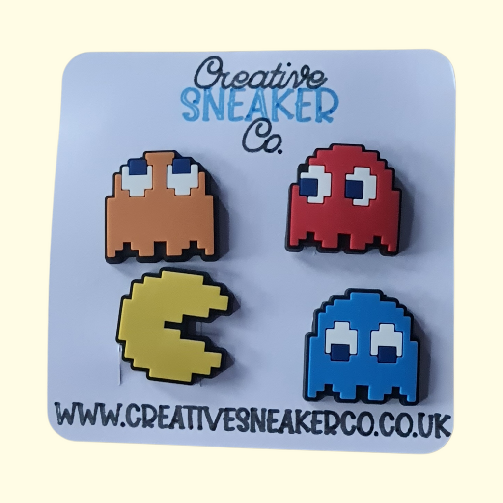 Pacman Crocs Charms x4