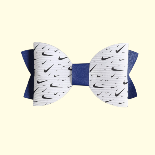 Swoosh Navy Glitter Hair Bow