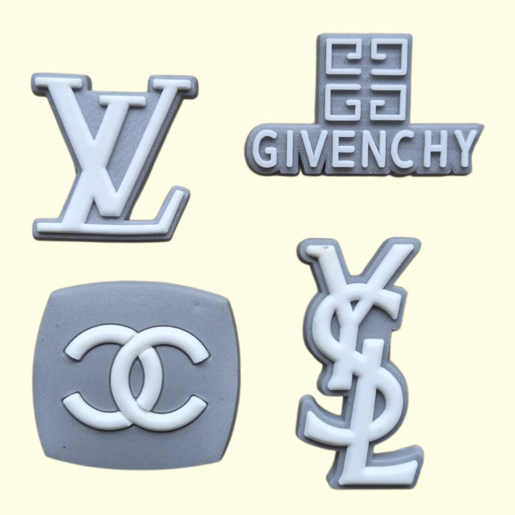 Grey Designers Crocs Charms x4