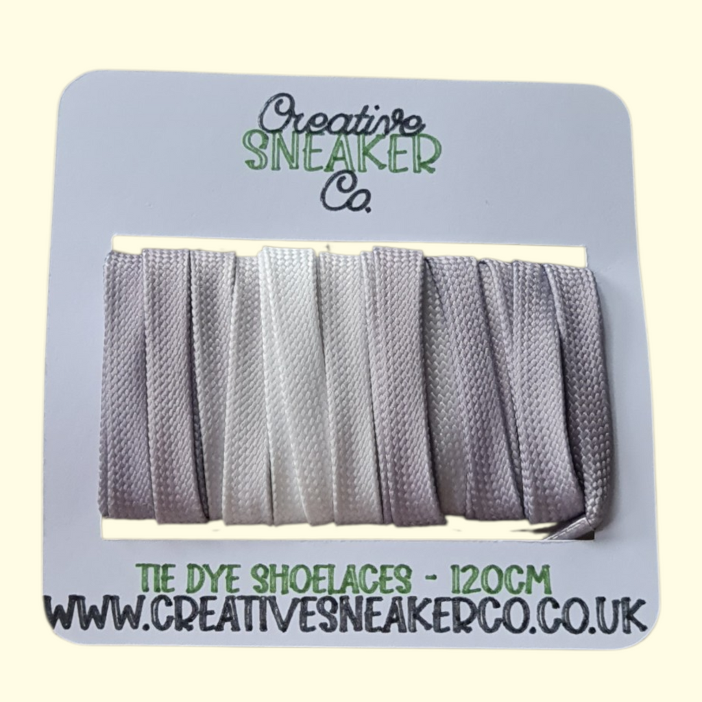 Tie Dye Fade Flat Shoelaces 120cm Grey