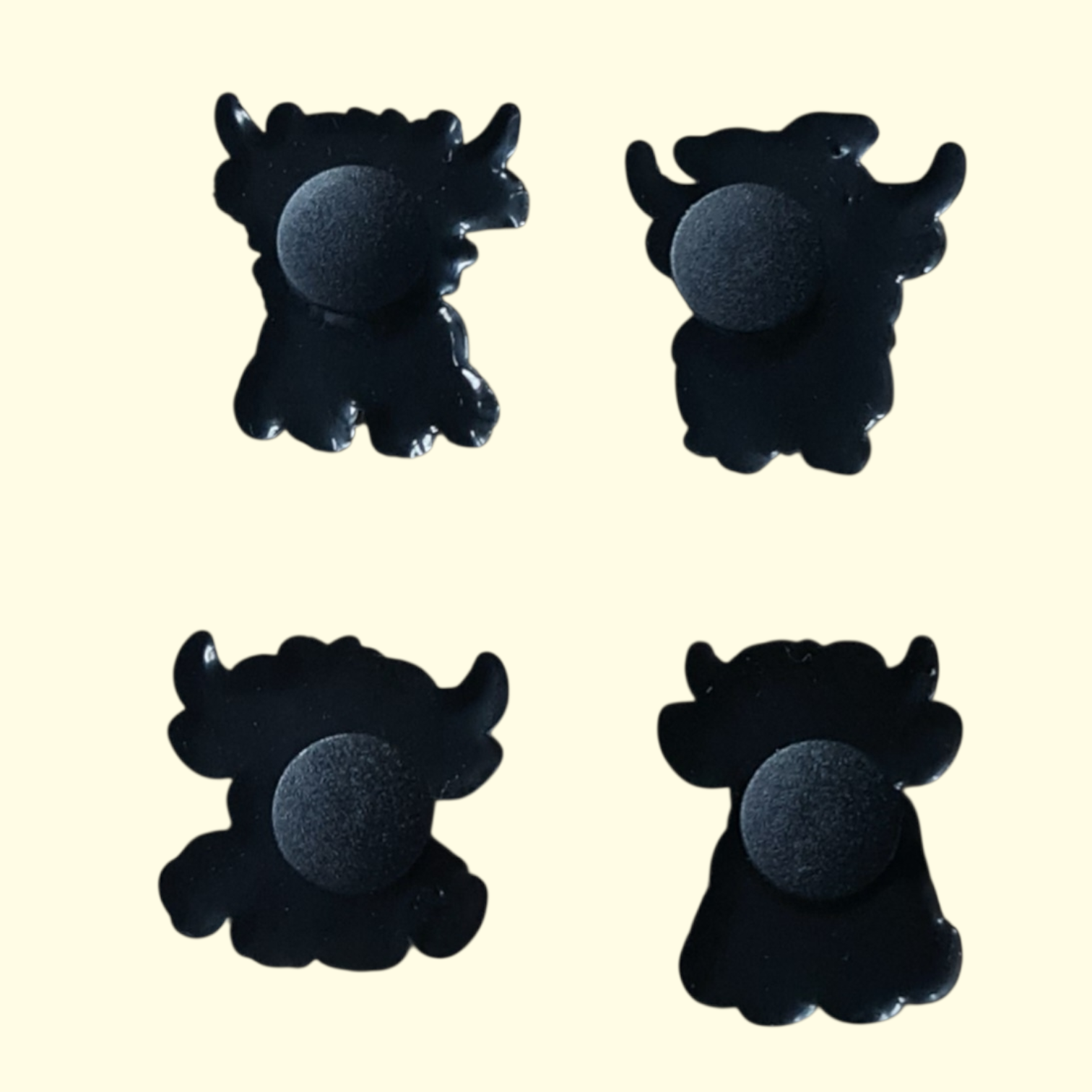 Highland Cows White Crocs Charms x4