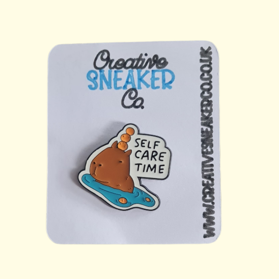 Capybara Self Care Pin Badge