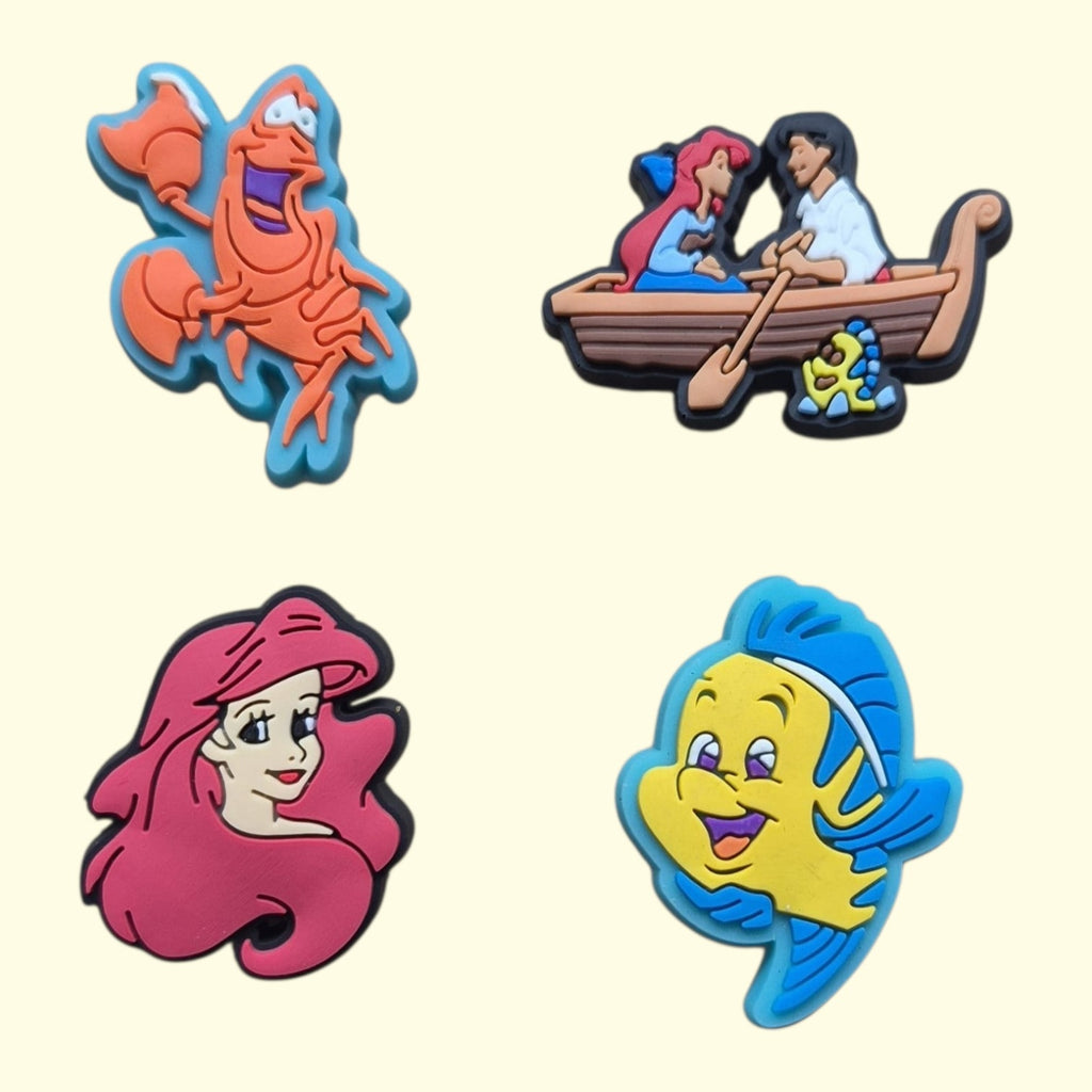Ariel Crocs Charms x4
