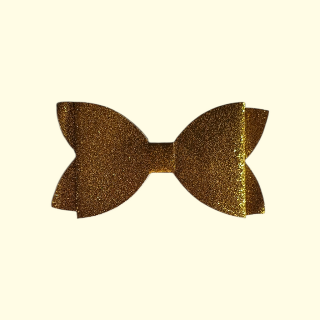 Gold Glitter Hair Bow
