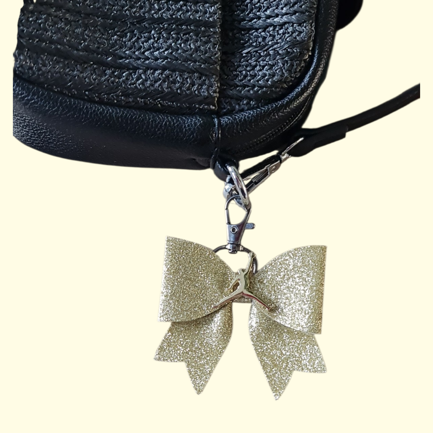Soft Gold Glitter Gold Jumpman Bag Charm