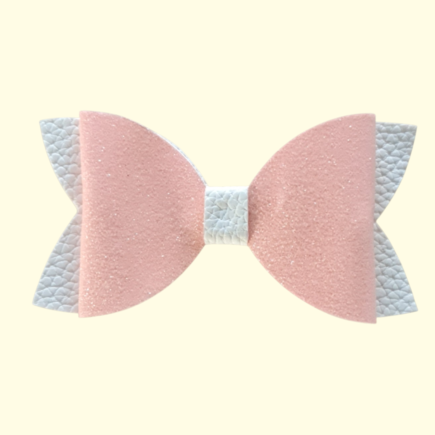 Peach Glitter Hair Bow