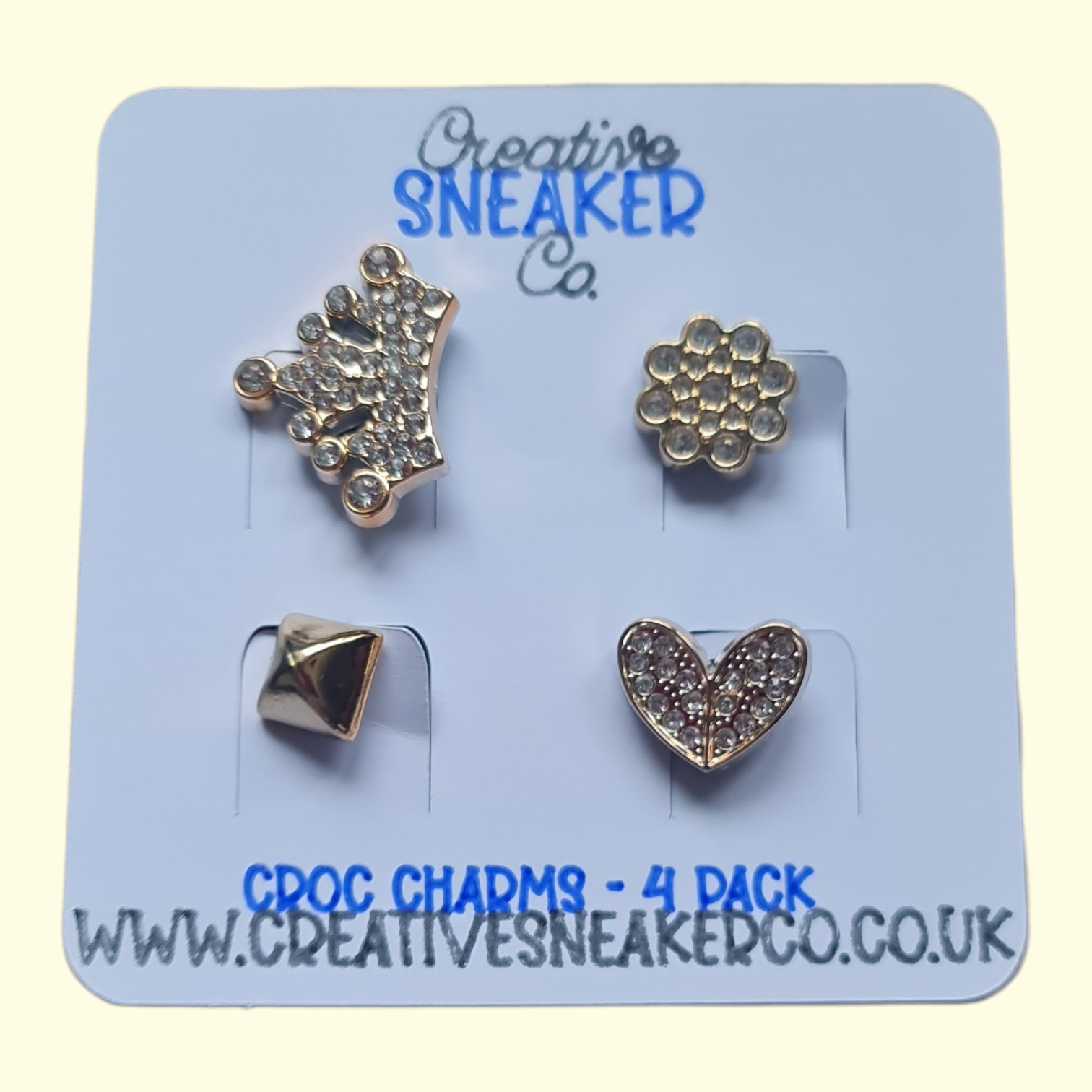 Gold Bling Tiara Crocs Charms x4