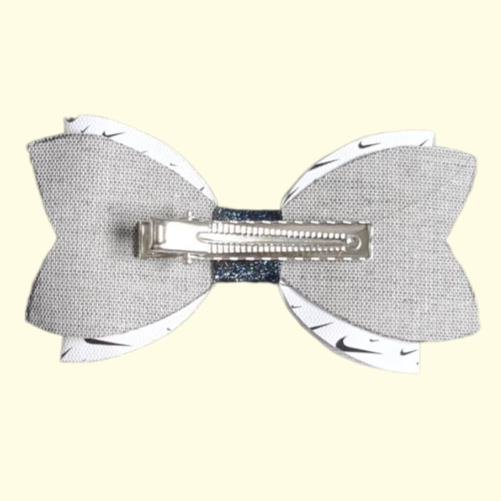 Swoosh Navy Glitter Hair Bow