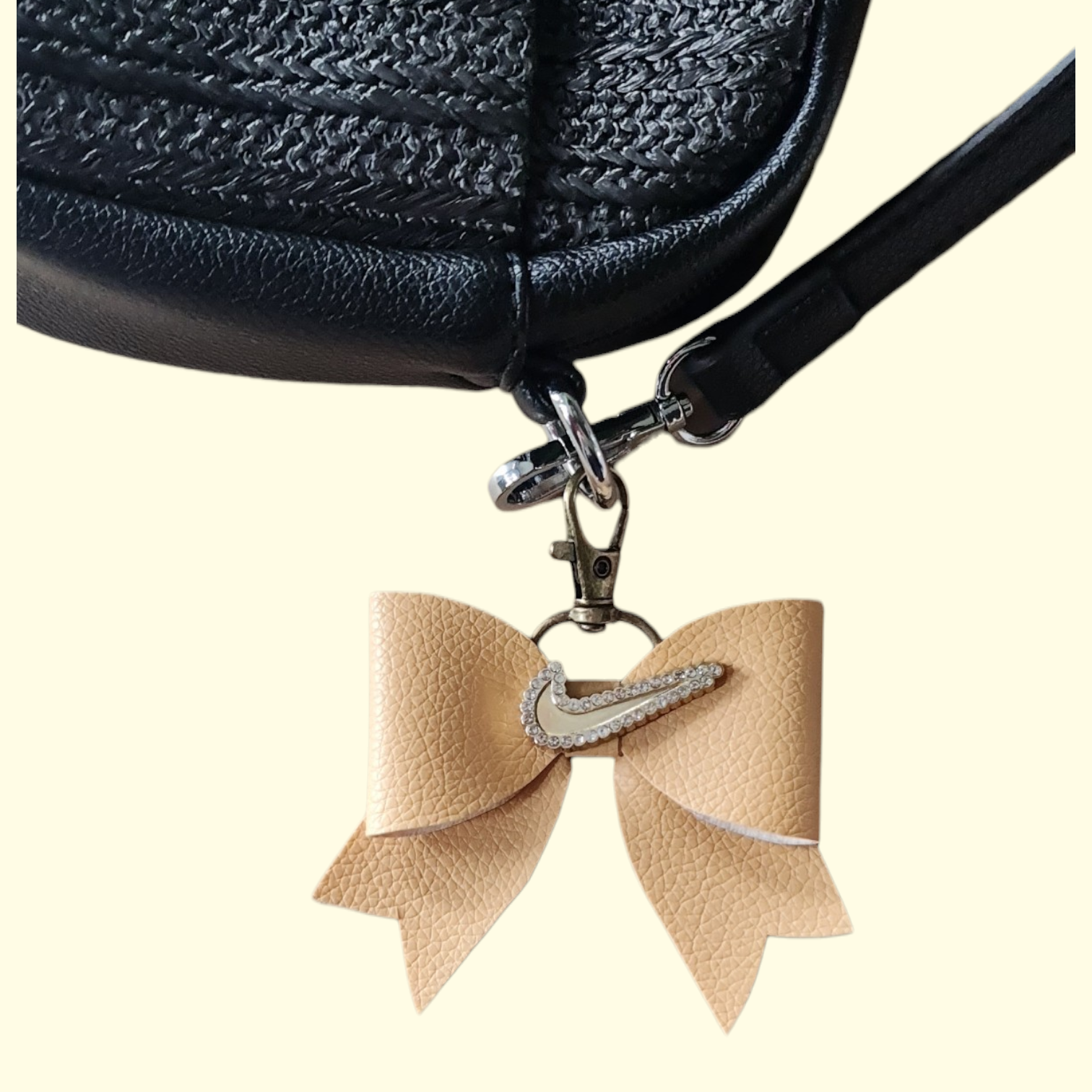 Beige Gold Swoosh Bag Charm