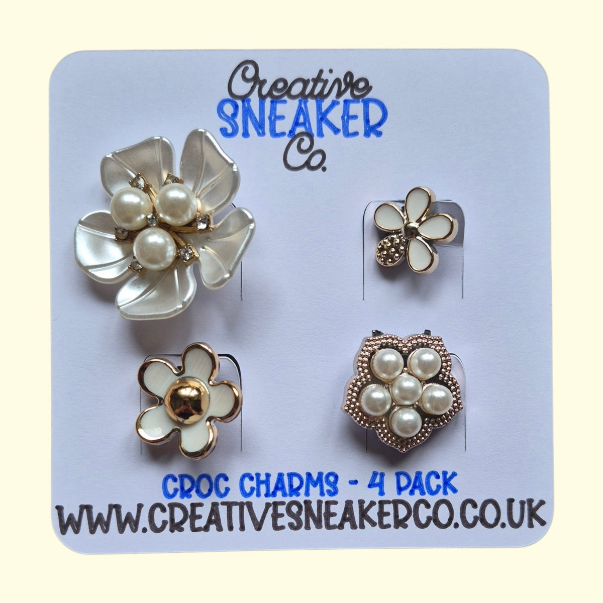 Gold Bling Flower Crocs Charms x4