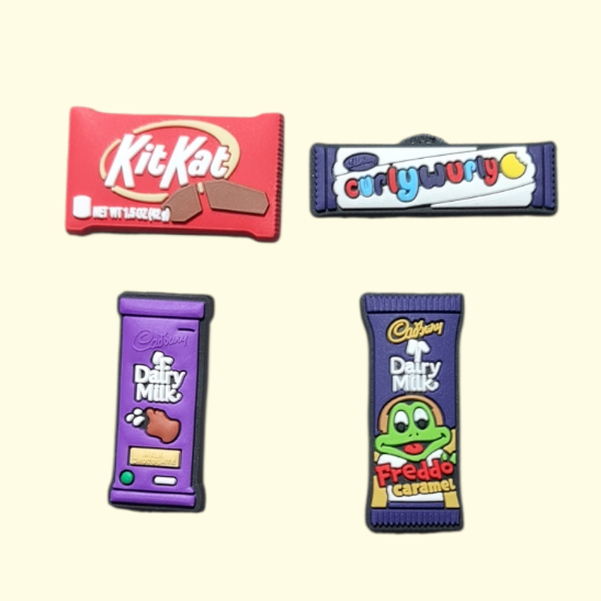 Chocolate Bars Crocs Charms x4