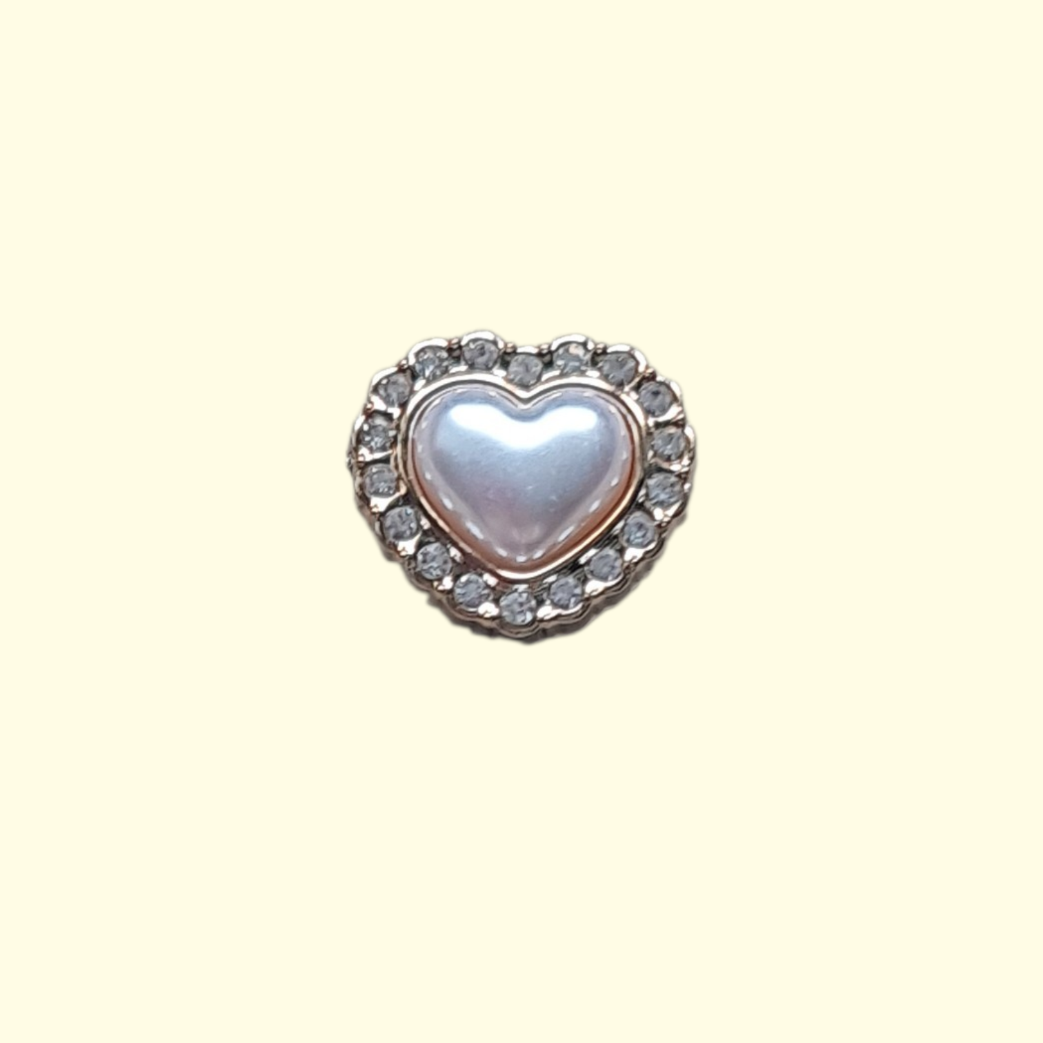 Gold Pearl Heart Crocs Charms x4
