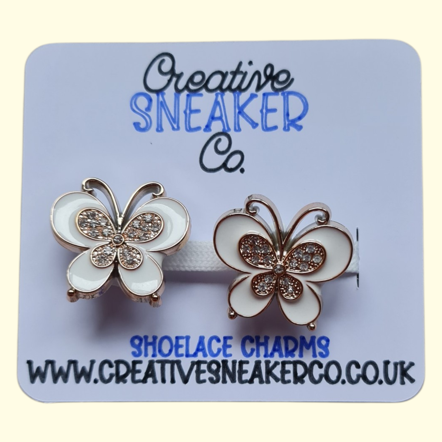 Gold Bling Butterfly Shoelace Charms