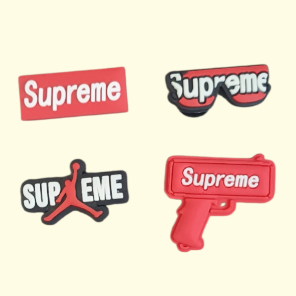 Supreme Crocs Charms x4