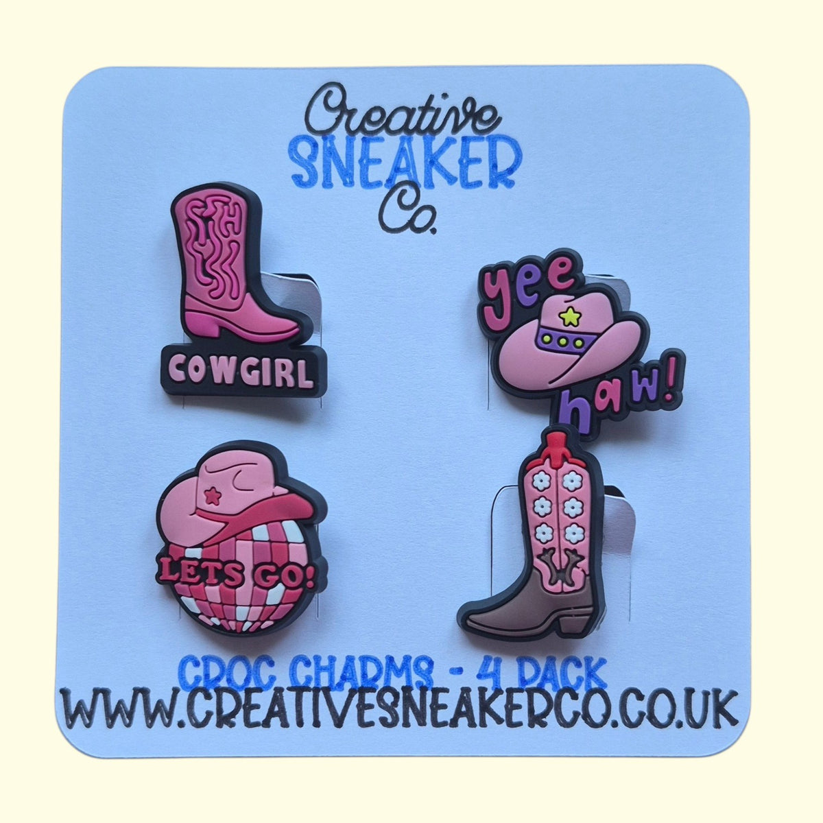 Pink Cowgirl Crocs Charms x4
