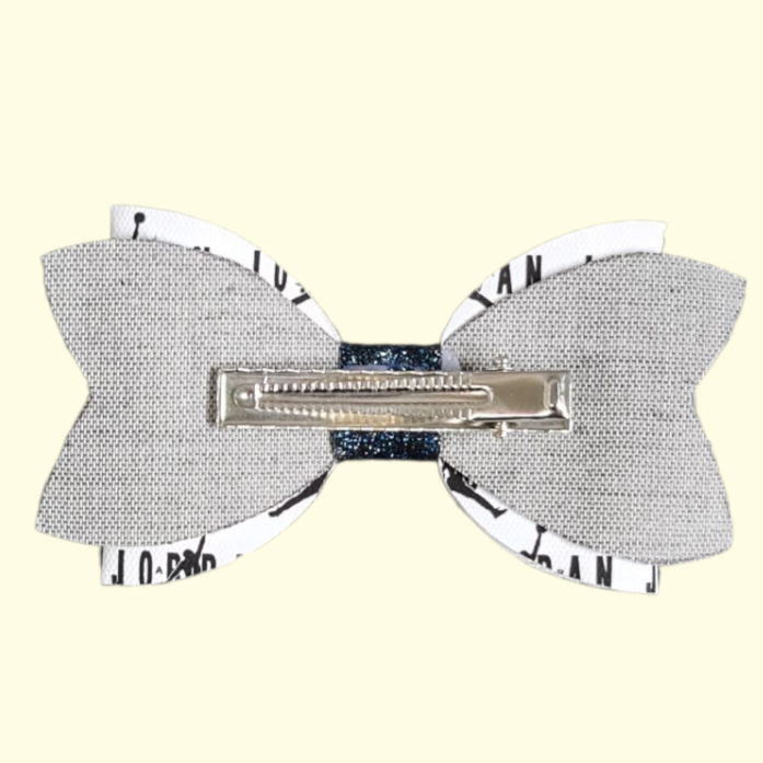 Jumpman Navy Glitter Hair Bow