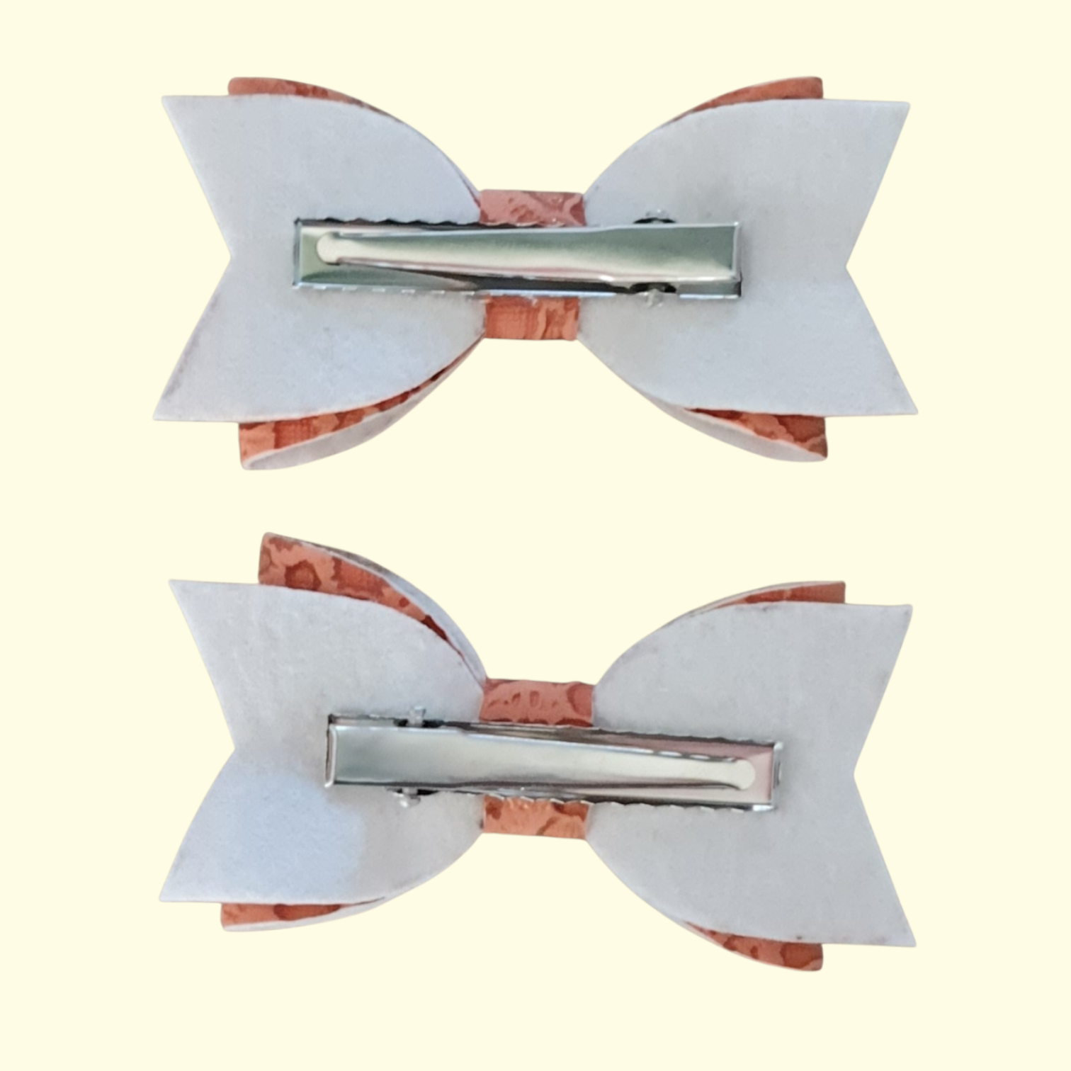 Lace Orange Hair Bow x2