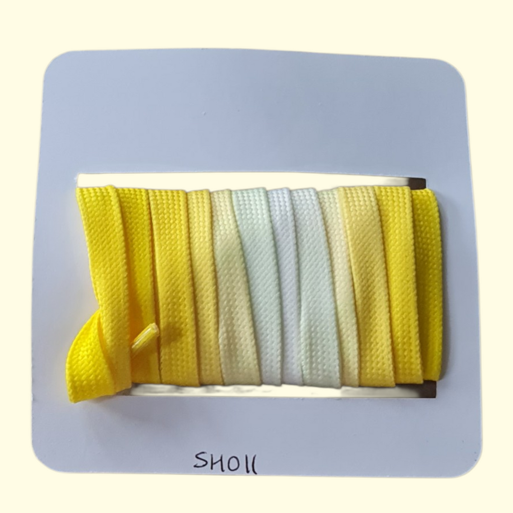 Tie Dye Fade Flat Shoelaces 120cm Yellow