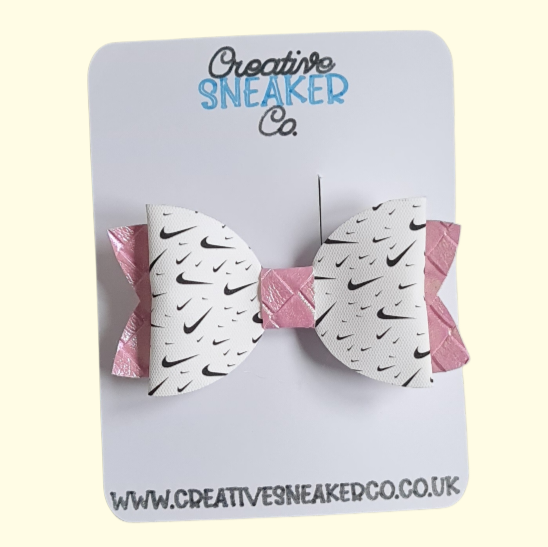 Swoosh Pink Cubes Hair Bow