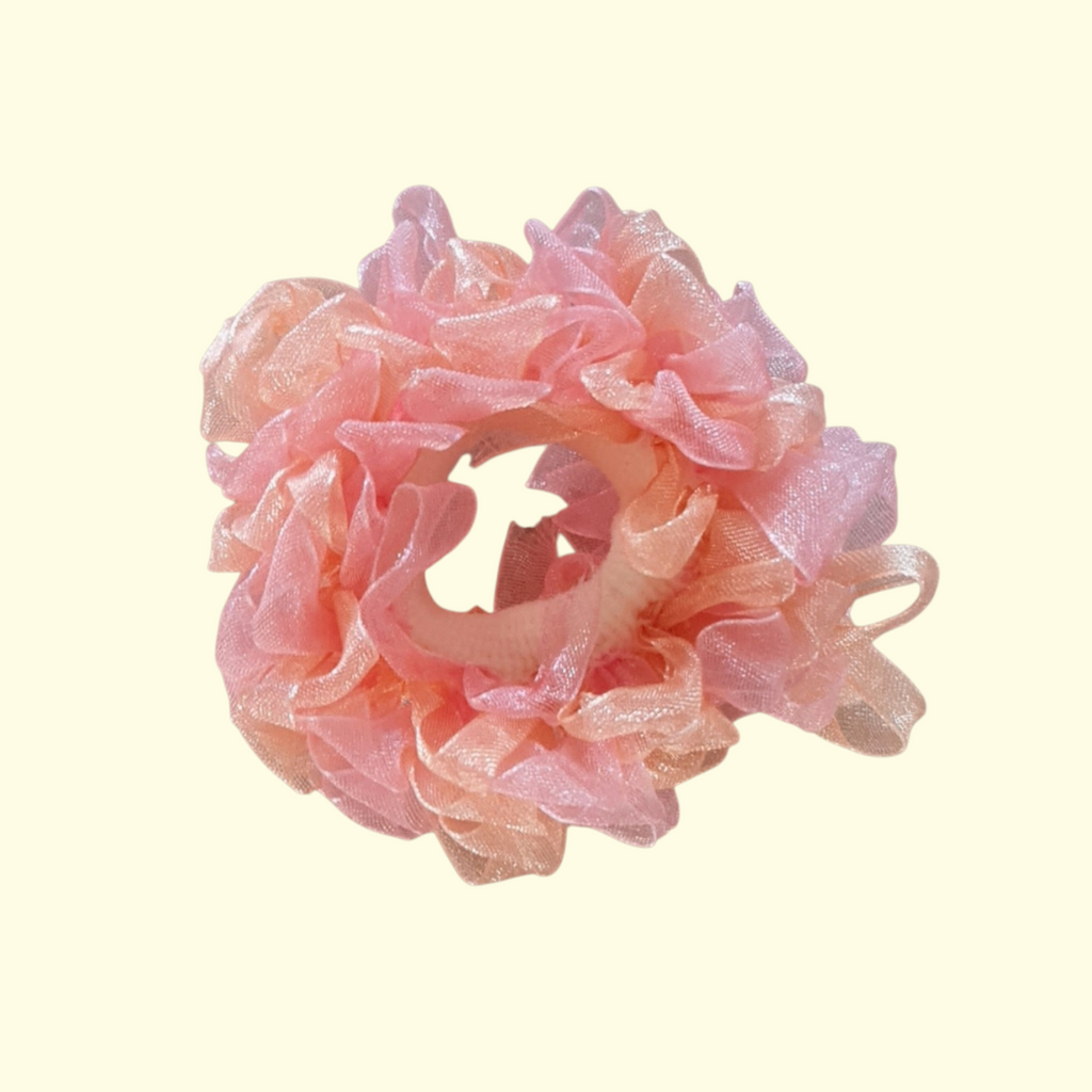 Ruffle Peach Hair Scrunchie